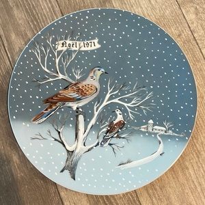 Noël 1971 "Two Turtle Doves" Haviland Limoges Christmas Plate | Haviland, France